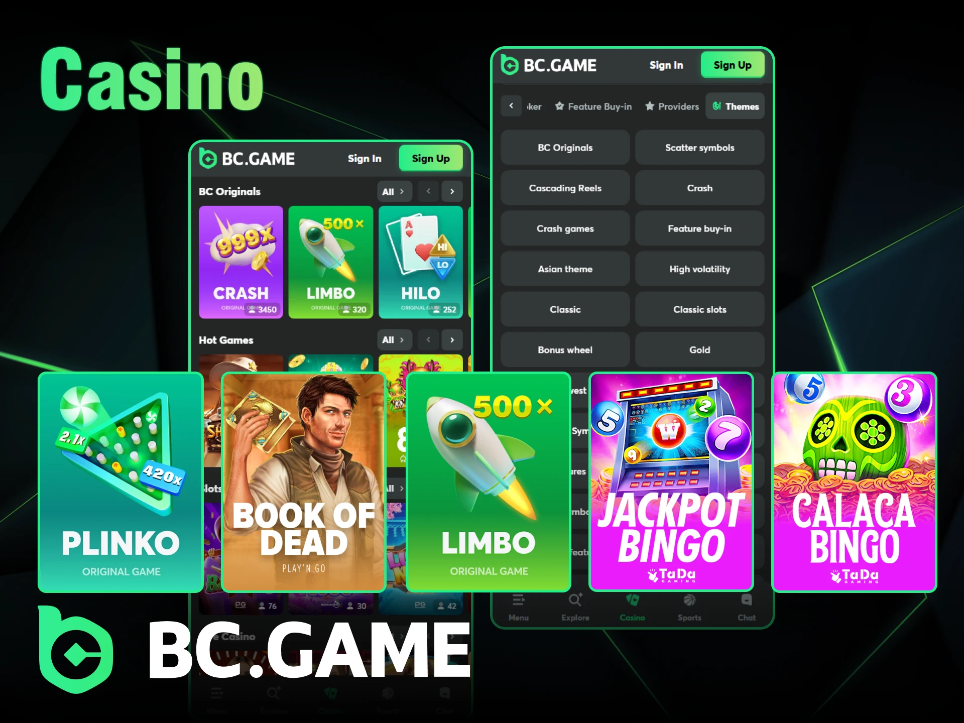 BC Game has many casino games from which you can choose the one that suits you best.