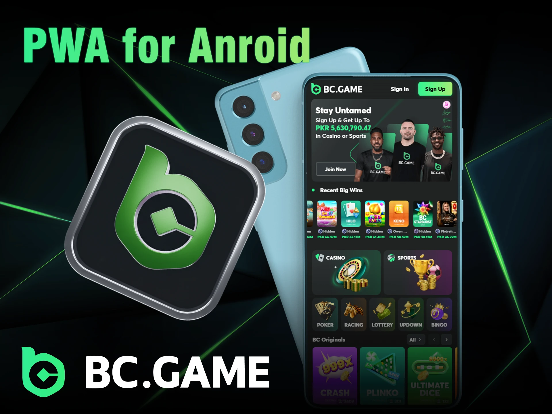 The PWA version of BC Game is easy to install on Android.