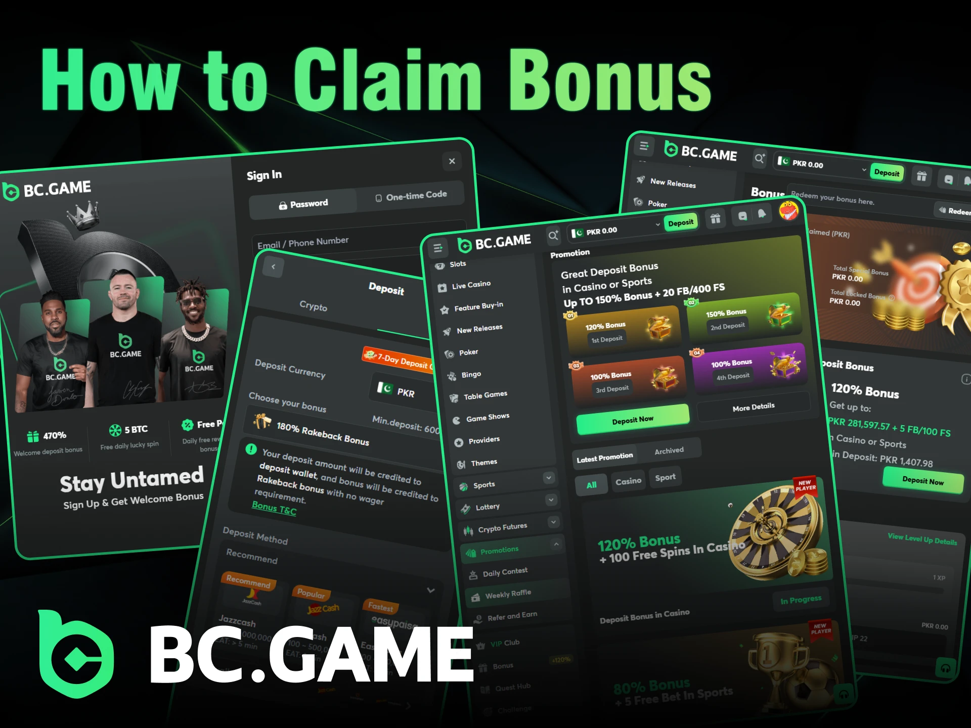 Get all available bonuses on BC Game.