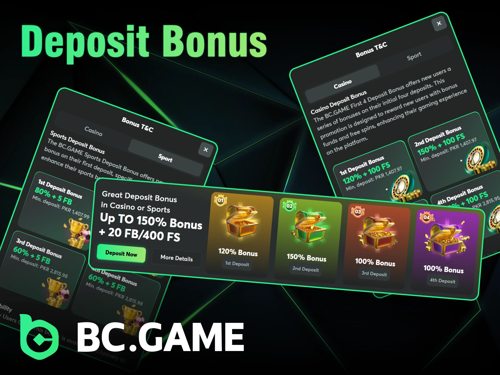 When you top up your account, you can receive a Deposit Bonus at BC Game.