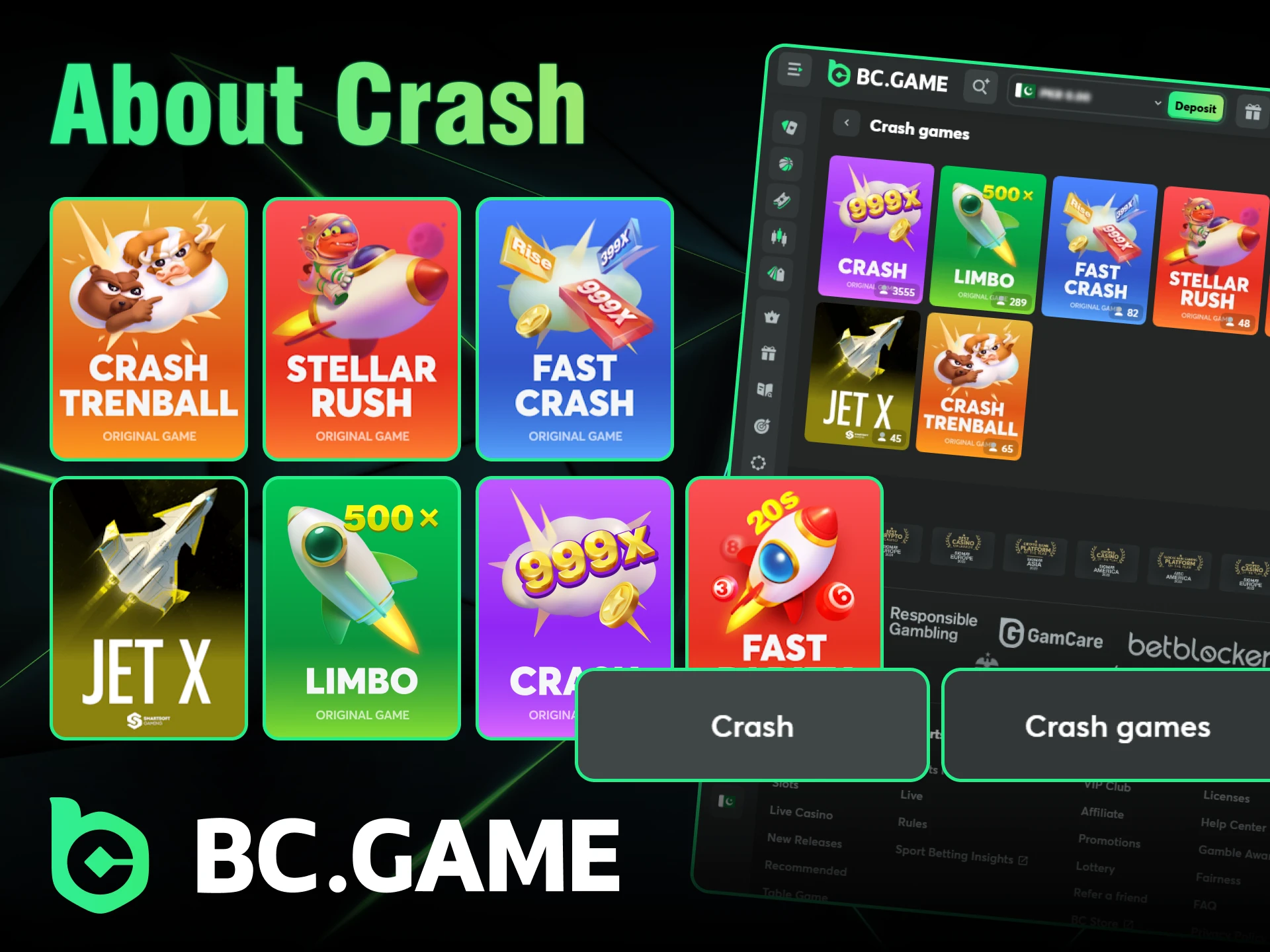 BC Game has a section with crash games.
