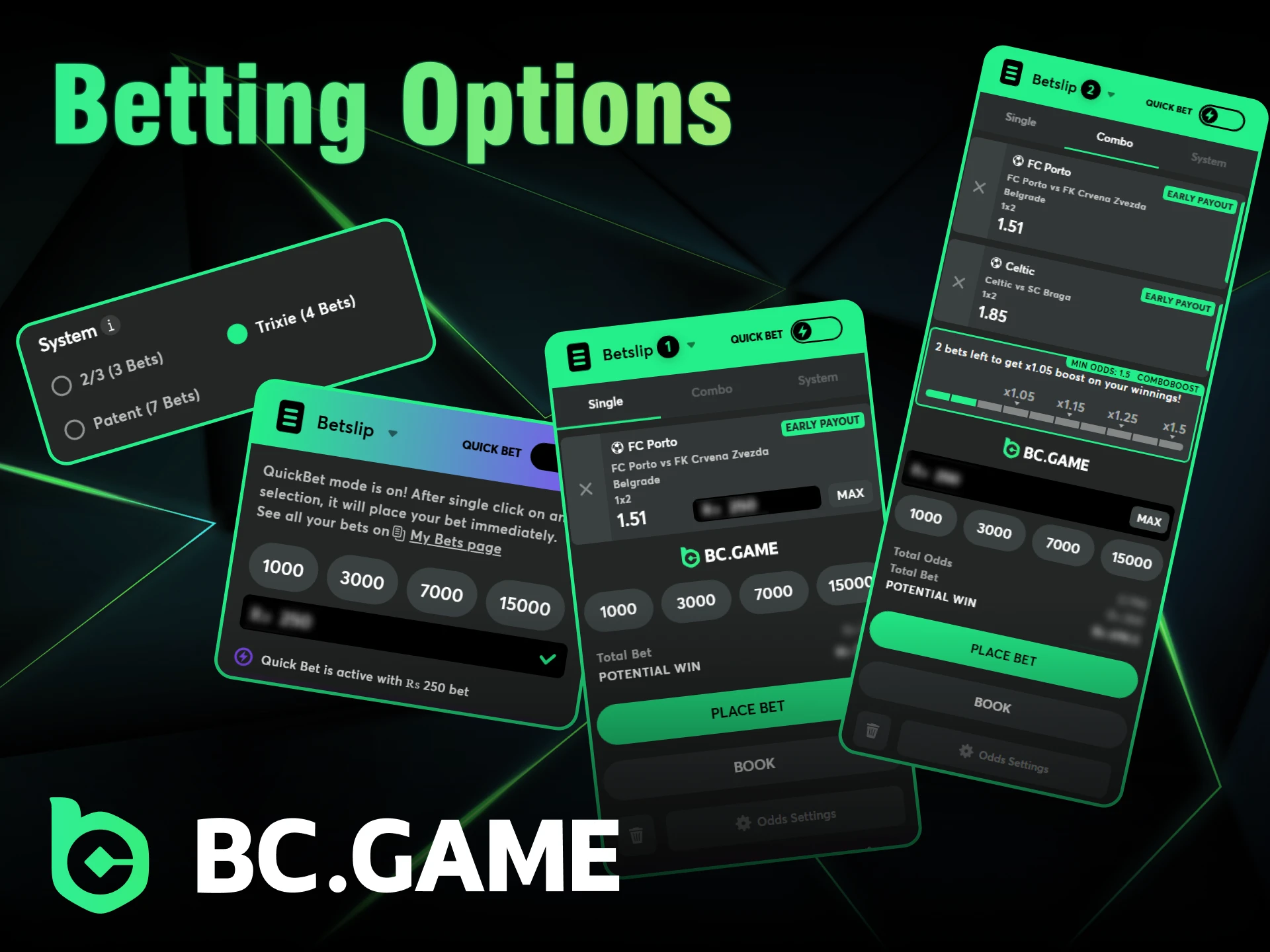 There are various betting options on BC Game.