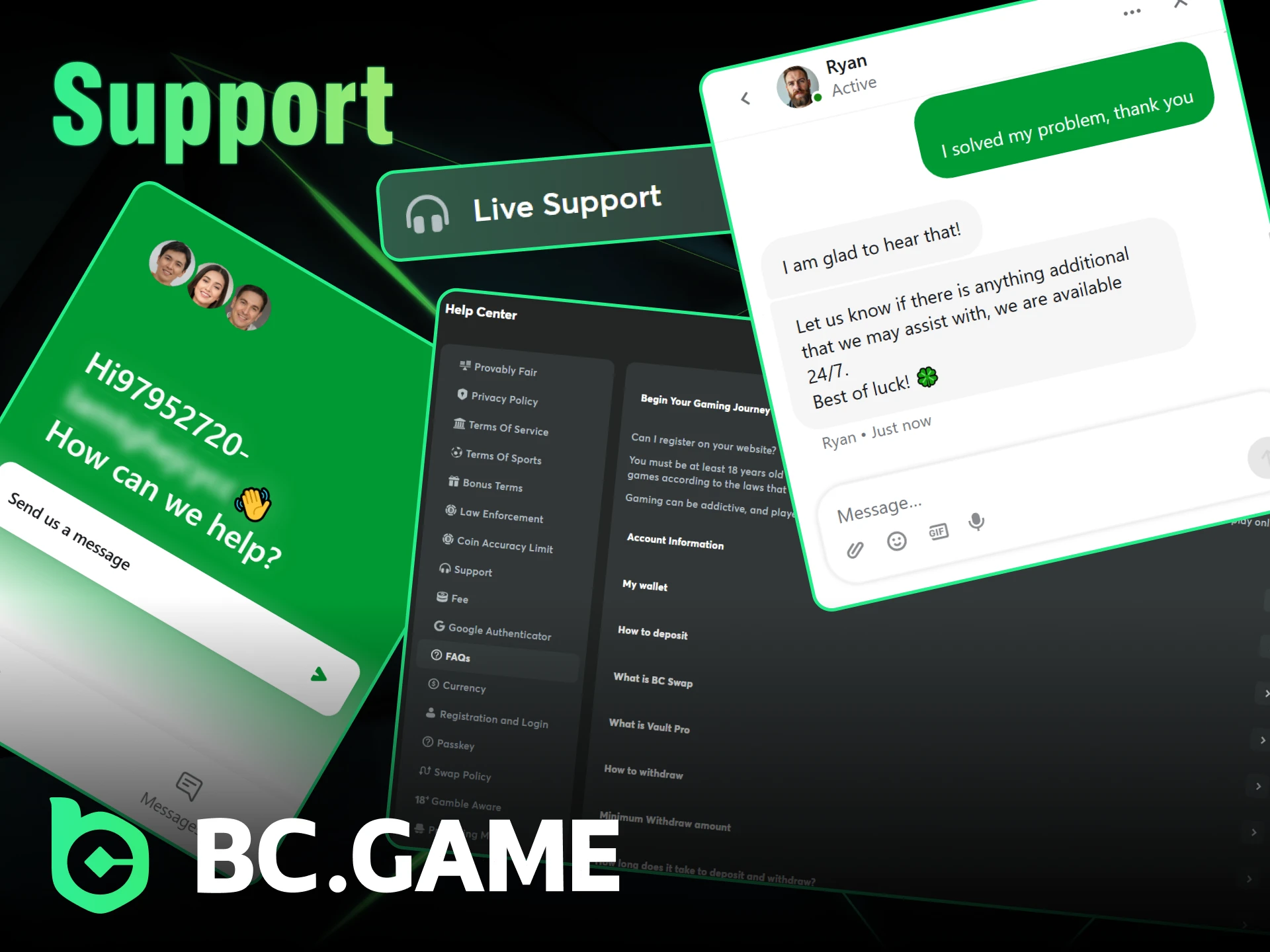Contact BC Game support to resolve any issues.