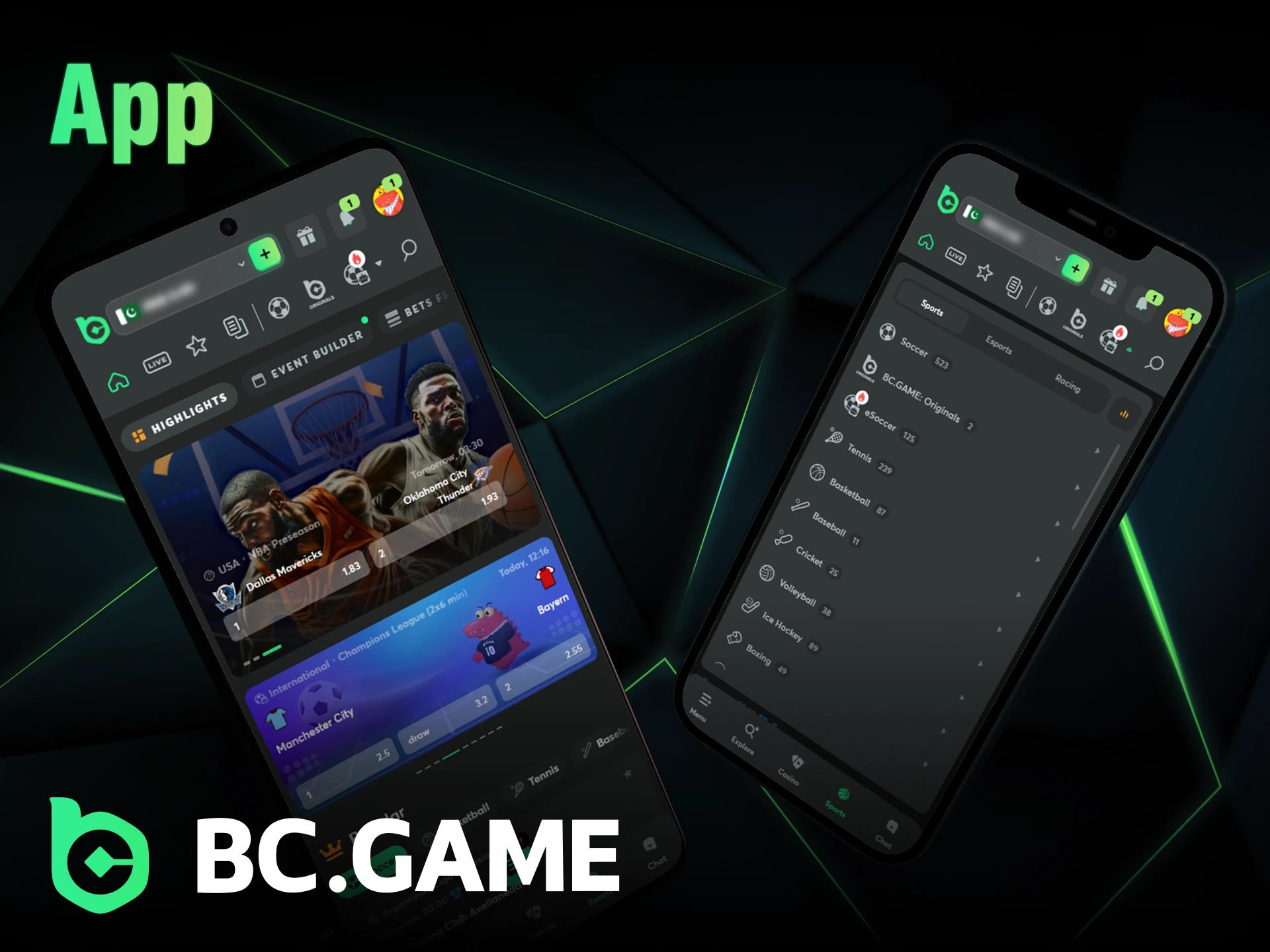 Install the app on iOS or Android to easily and quickly place bets on BC Game.