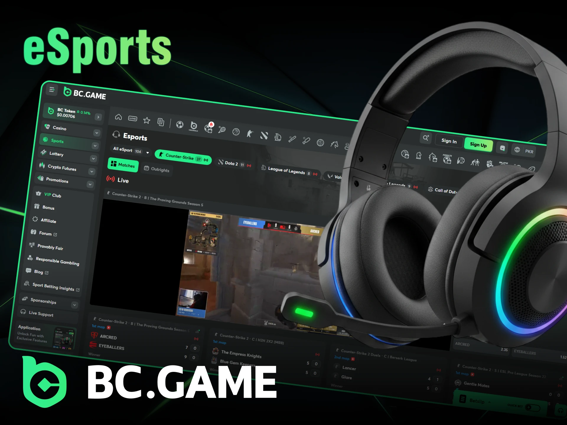 Bet on your favorite eSports games on BC Game.