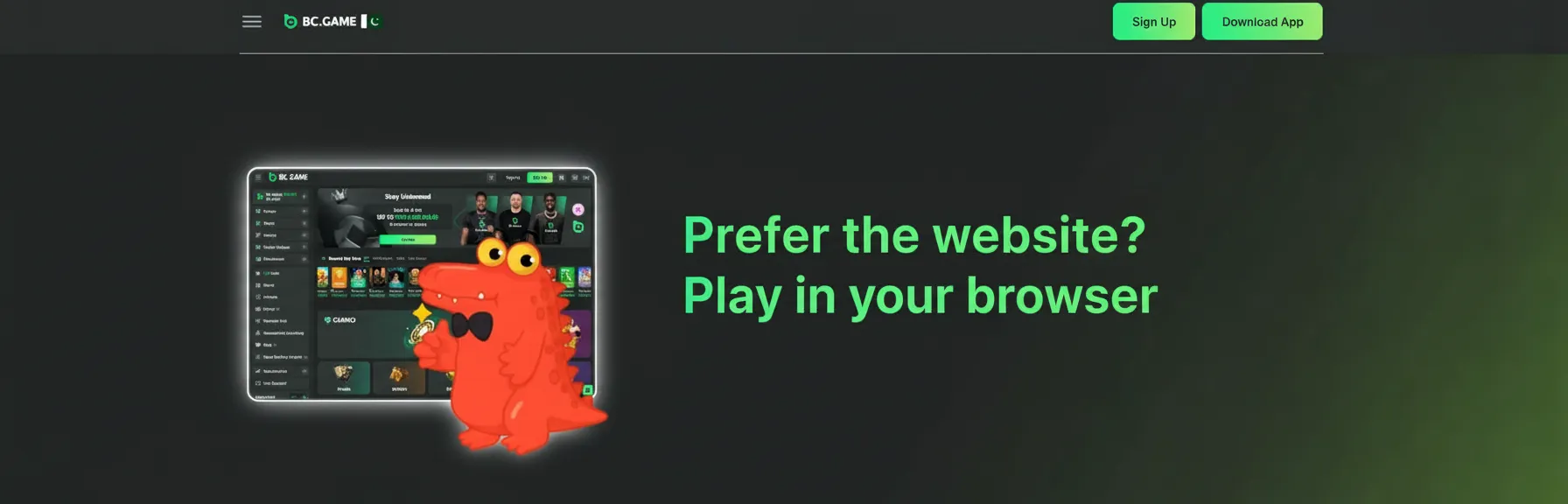 Play betting, live casino, slots and table games in your browser; no PC client required.