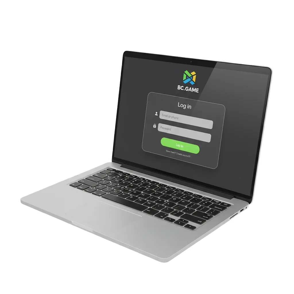 BC Game login screen for Pakistan players with email/phone sign-in and 2FA for secure access to betting and casino.