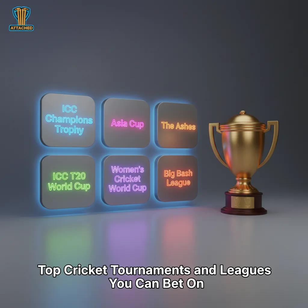 Top cricket tournaments to bet on: PSL, ICC World Cup, T20 World Cup, The Ashes, IPL, BBL, The Hundred, Asia Cup.