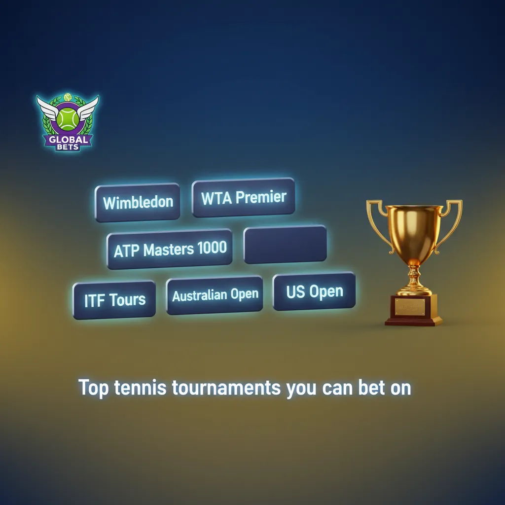 Top tennis tournaments to bet on: Australian Open, Roland-Garros, Wimbledon, US Open, ATP Masters 1000, WTA 1000/500.